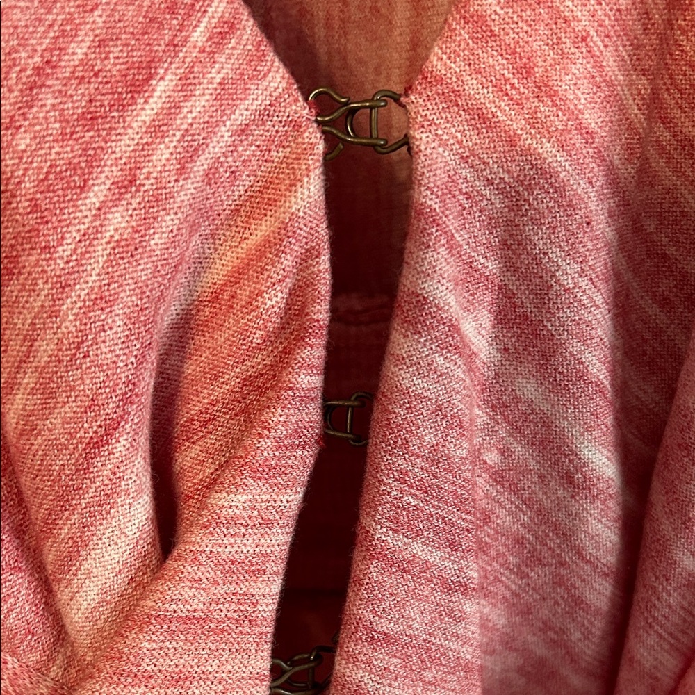 Free People Red/pink Draped Cardigan with hook closure. Back bow. Small. - Picture 5 of 8